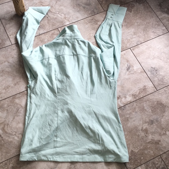 BYRON BYRON LARS MINT TWIST FRONT DRESS SHIRT SIZE 16 EUC - Picture 9 of 11